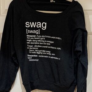 American Apparel Black Graphic Scoop Neck